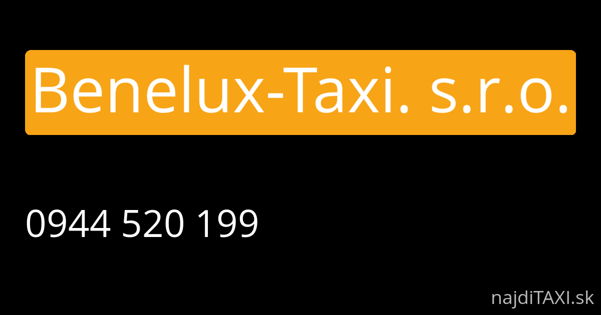 Benelux-Taxi. s.r.o. (Bardejov)