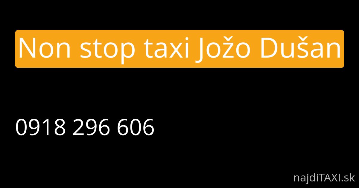 Non stop taxi Jožo Dušan (Bardejov)