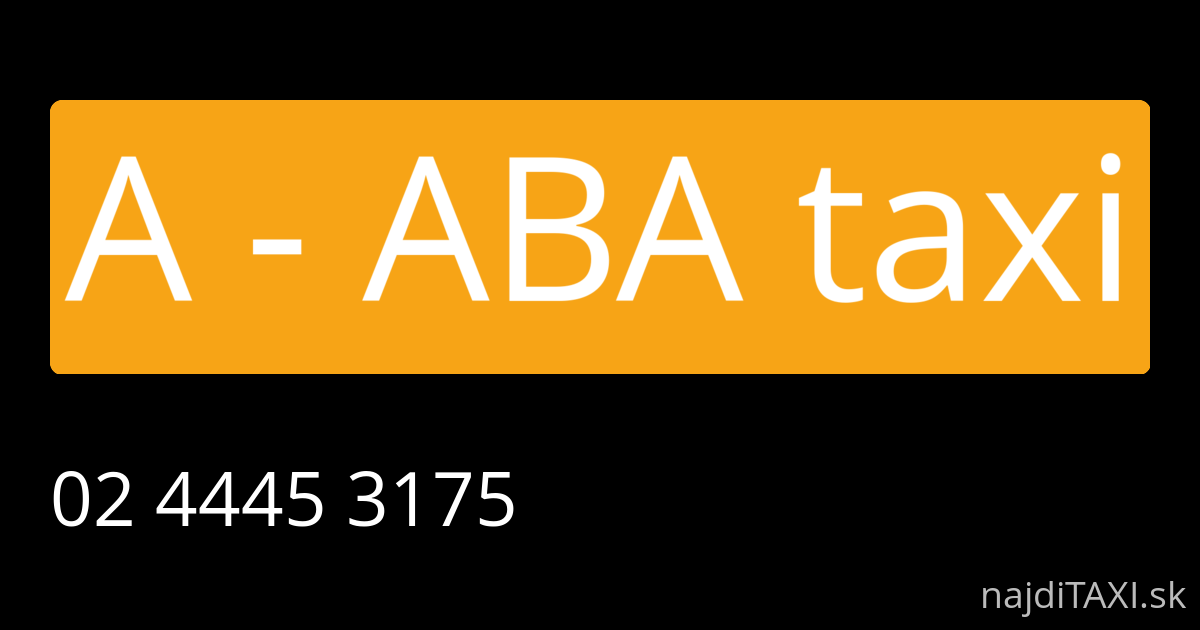 A - ABA taxi (Bratislava)