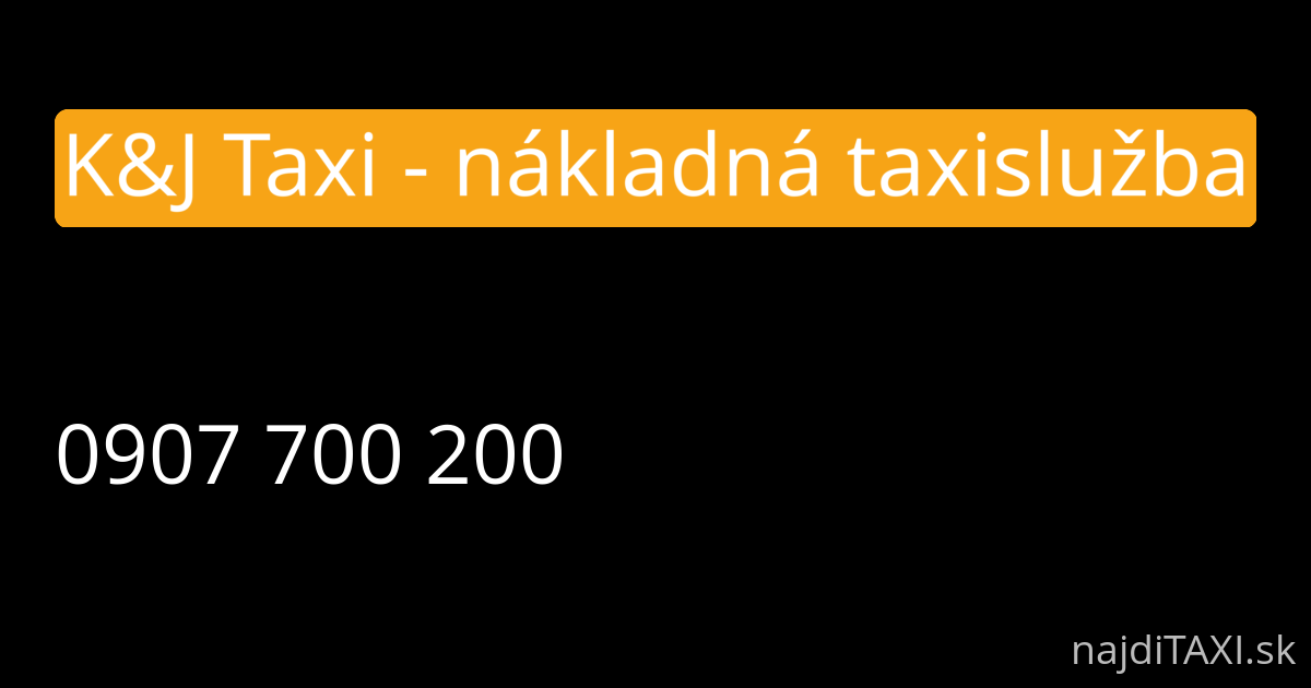 K&J Taxi - nákladná taxislužba (Bratislava)