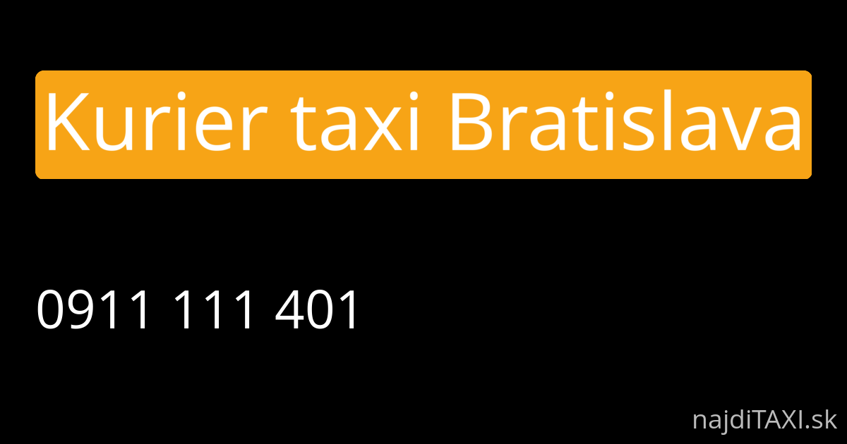 Kurier taxi Bratislava (Bratislava)