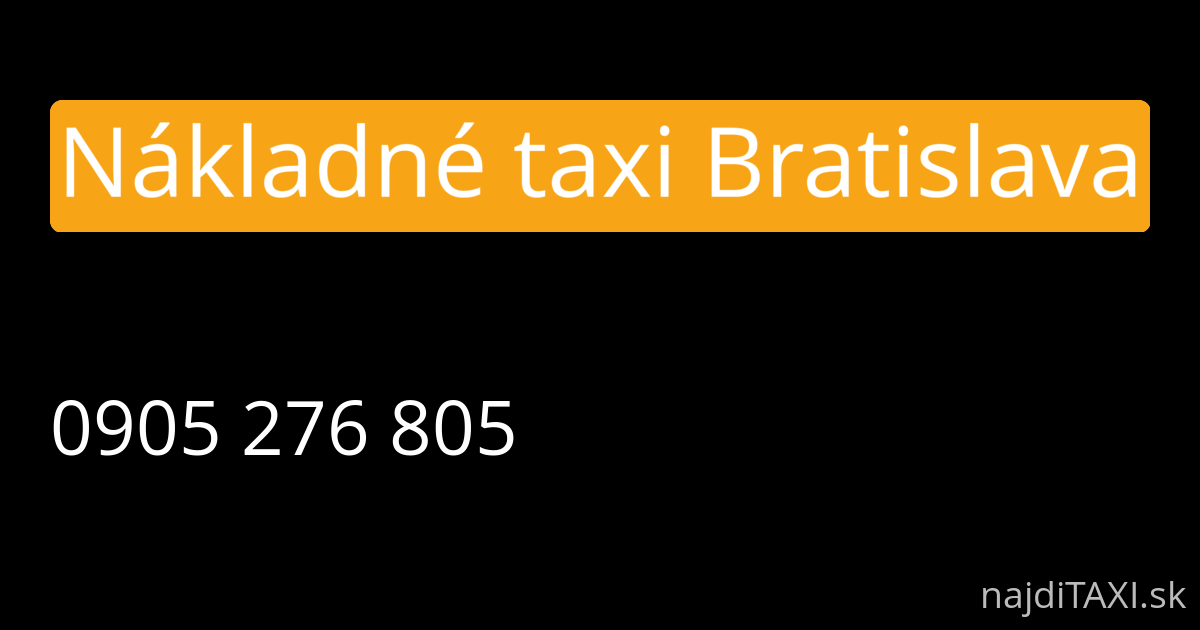 Nákladné taxi Bratislava (Bratislava)