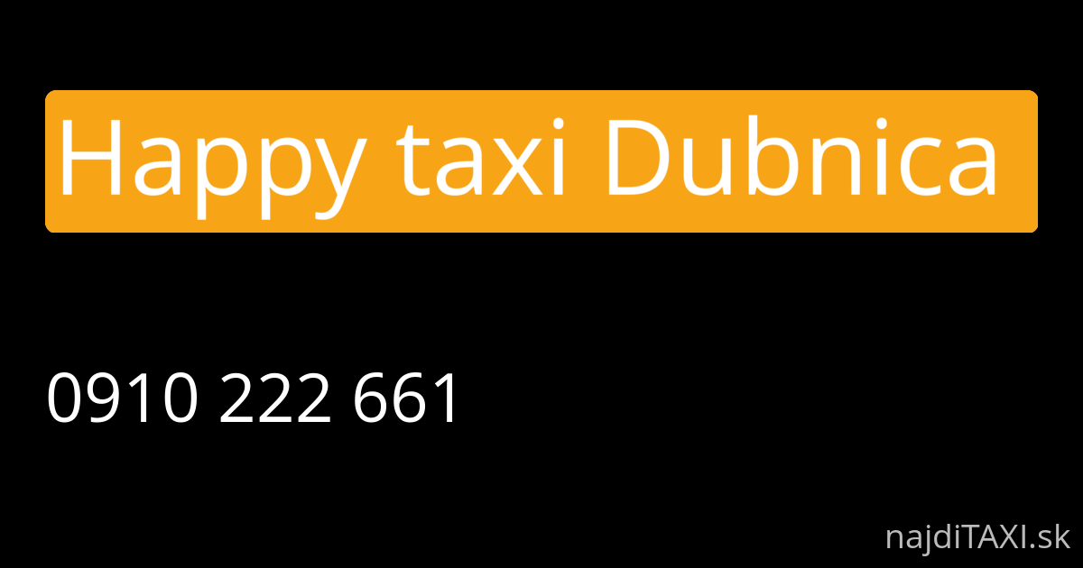 Happy taxi Dubnica  (Dubnica nad Váhom)