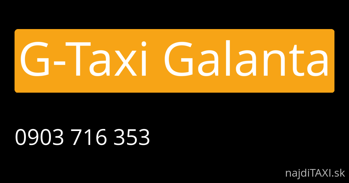 G-Taxi Galanta (Galanta)
