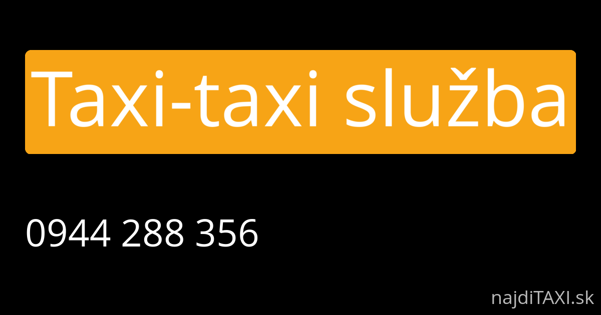 Taxi-taxi služba (Galanta)