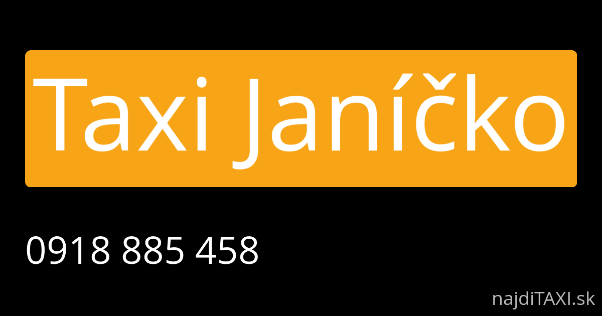 Taxi Janíčko (Humenné)