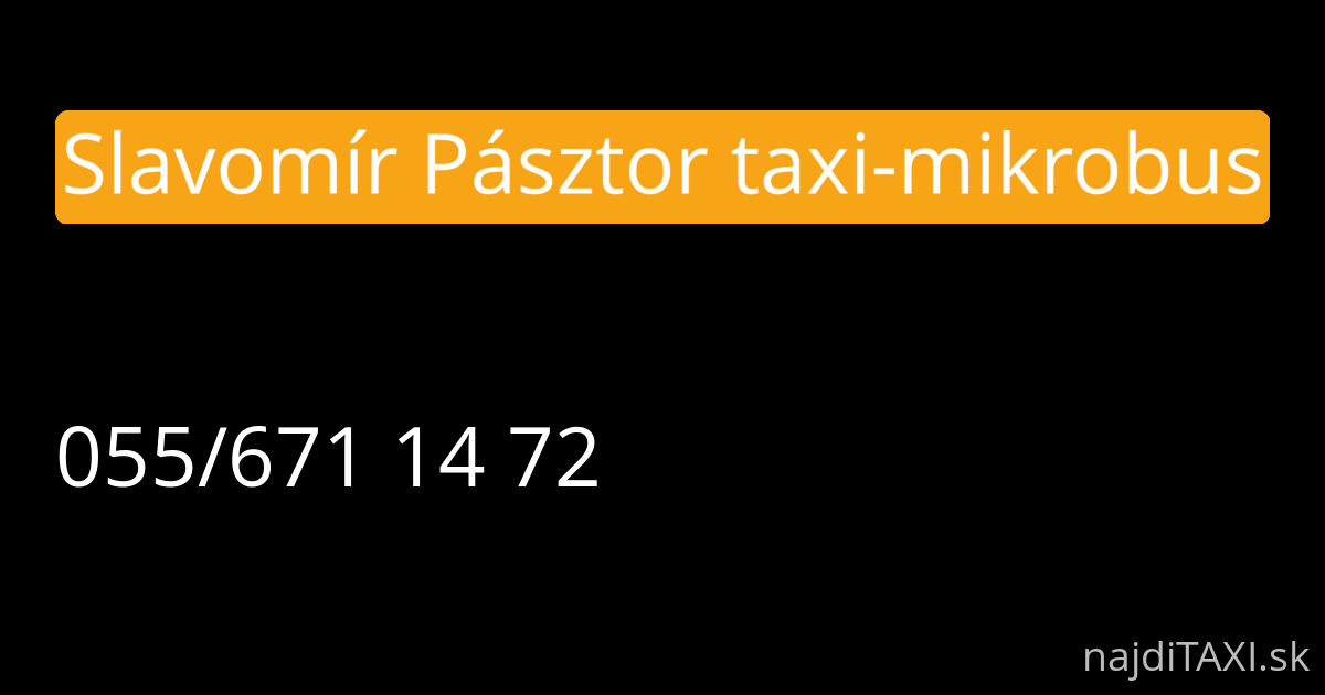 Slavomír Pásztor taxi-mikrobus (Košice)