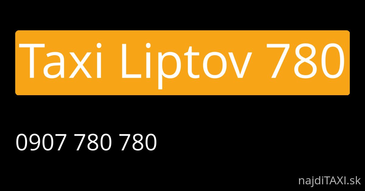 Taxi Liptov 780 (Liptovský Mikuláš)
