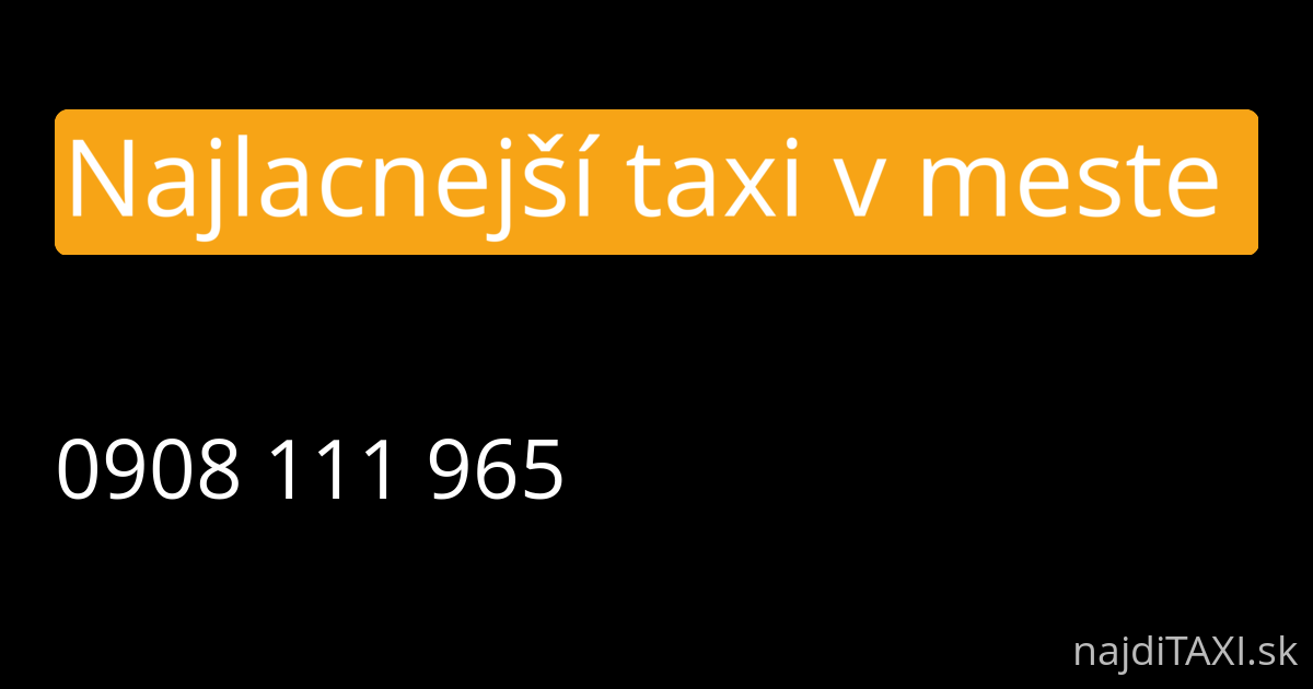 Najlacnejší taxi v meste  (Lučenec)