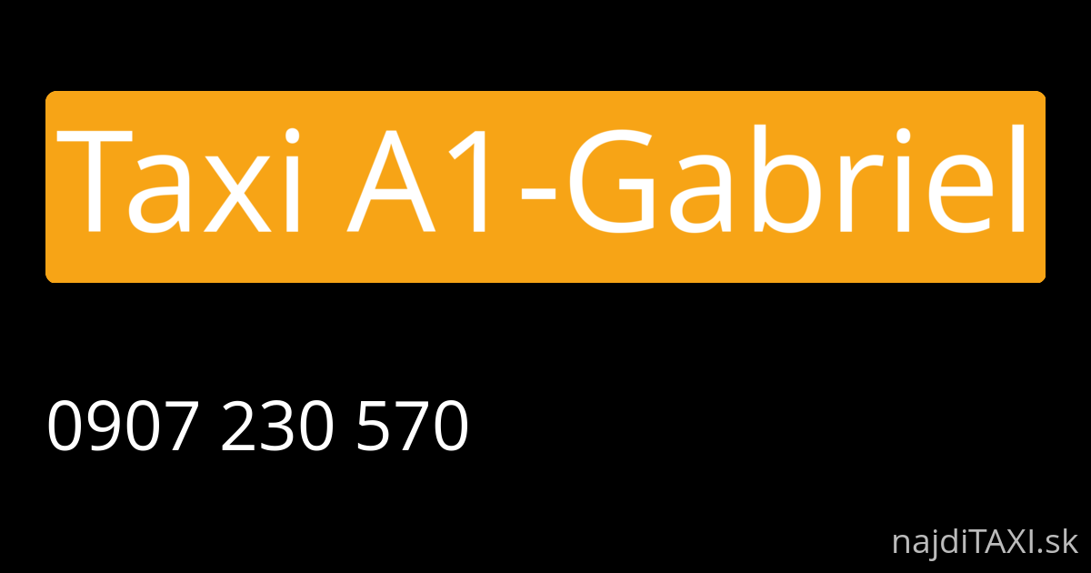 Taxi A1-Gabriel (Lučenec)