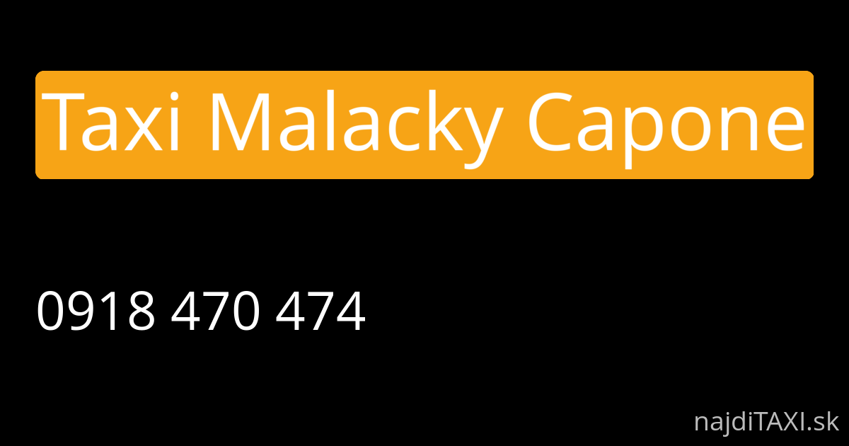 Taxi Malacky Capone (Malacky)