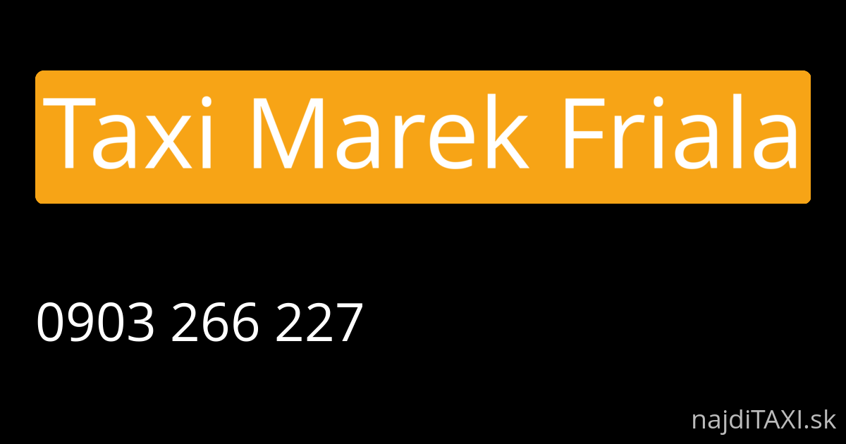 Taxi Marek Friala (Malacky)