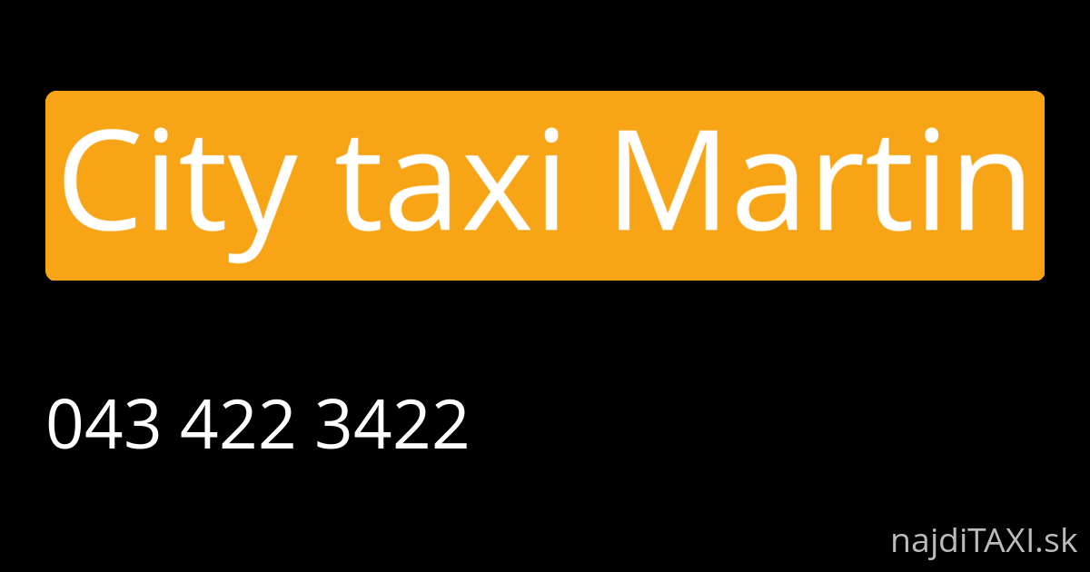City taxi Martin (Martin)