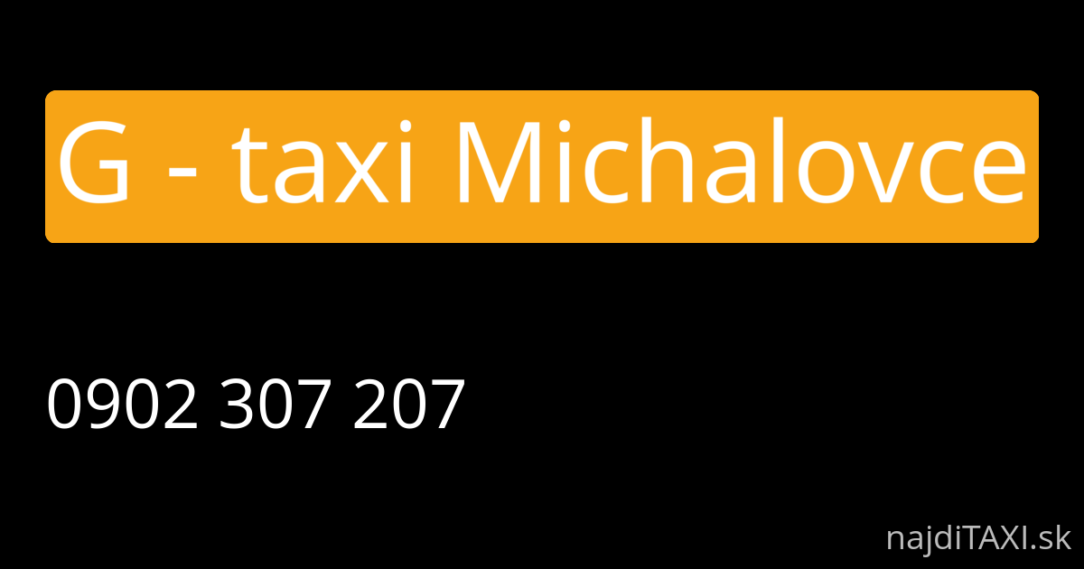 G - taxi Michalovce (Michalovce)