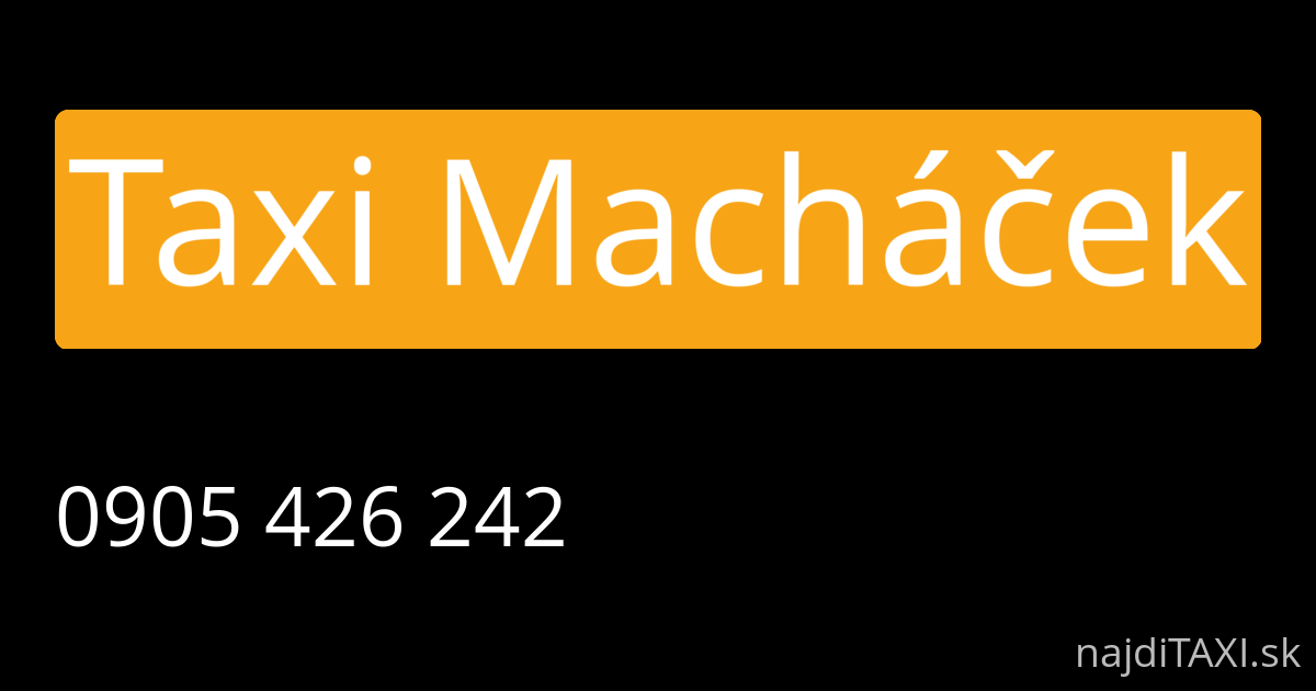 Taxi Macháček (Modra)