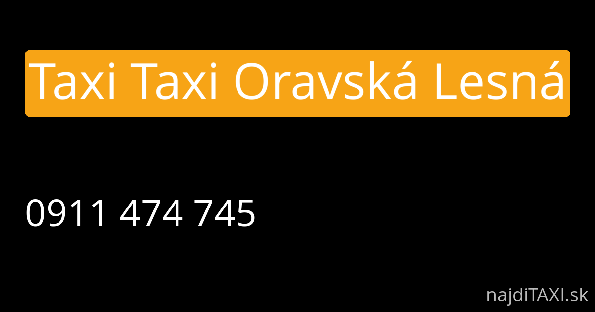 Taxi Taxi Oravská Lesná (Námestovo)