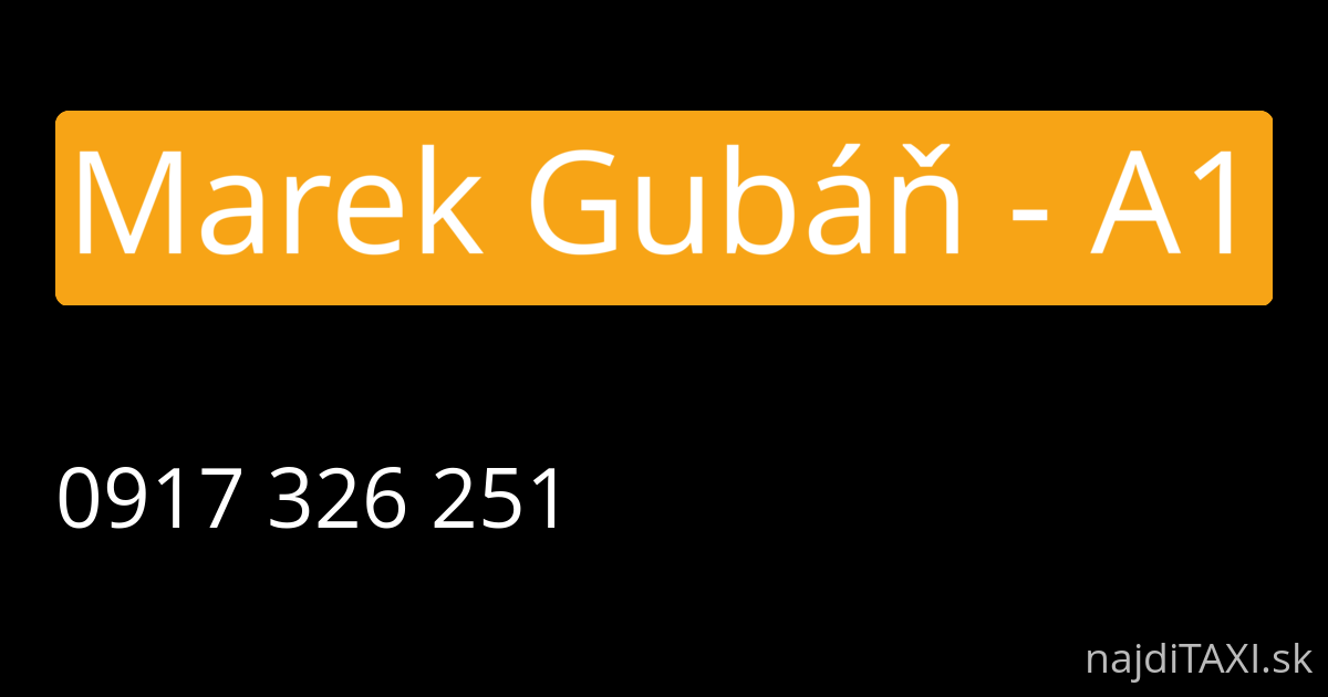 Marek Gubáň - A1 (Nitra)