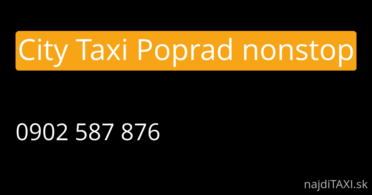 City Taxi Poprad nonstop (Poprad)