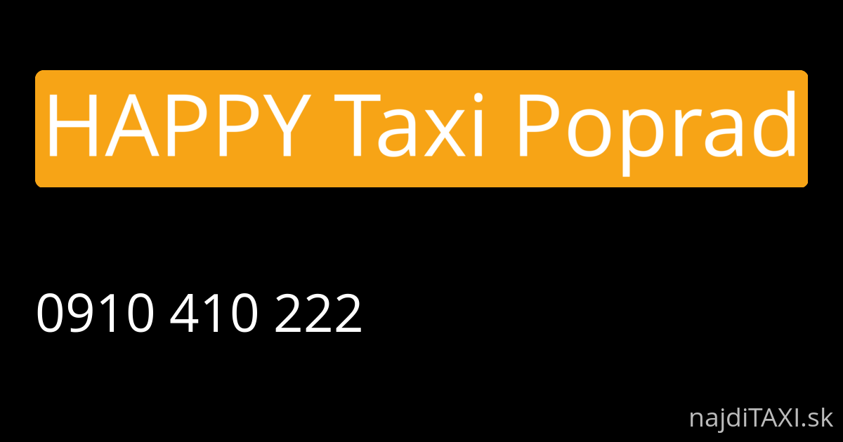 HAPPY Taxi Poprad (Poprad)