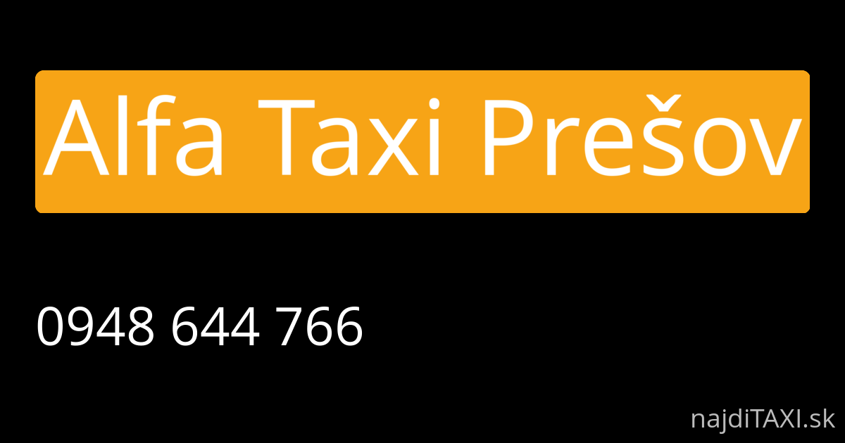 Alfa Taxi Prešov (Prešov)
