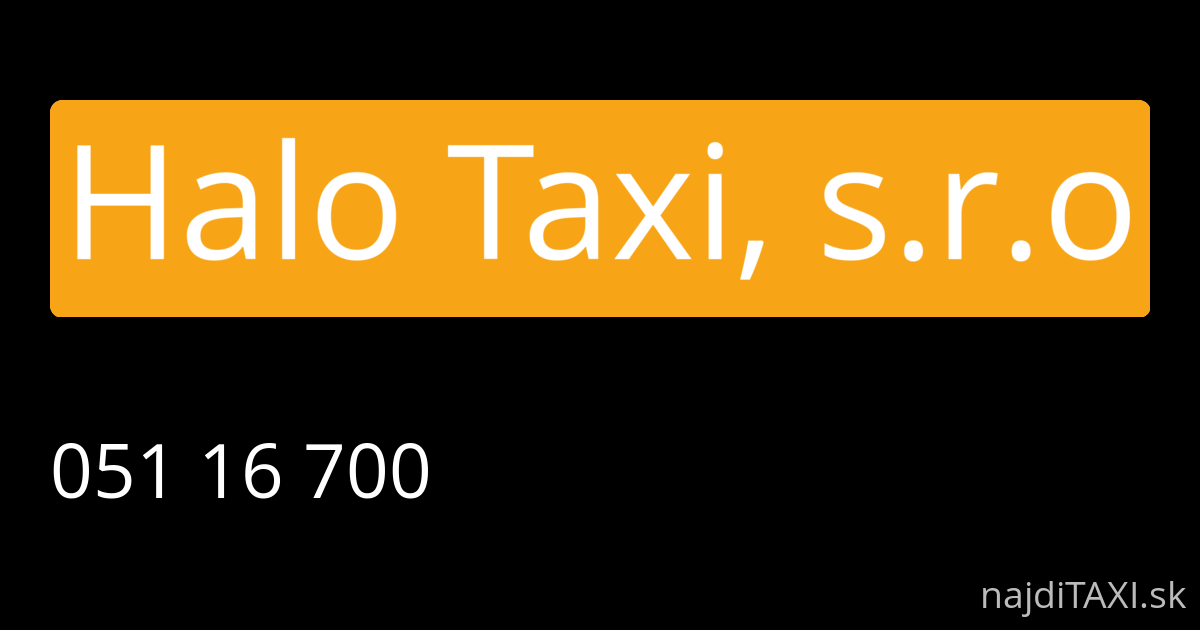 Halo Taxi, s.r.o (Prešov)