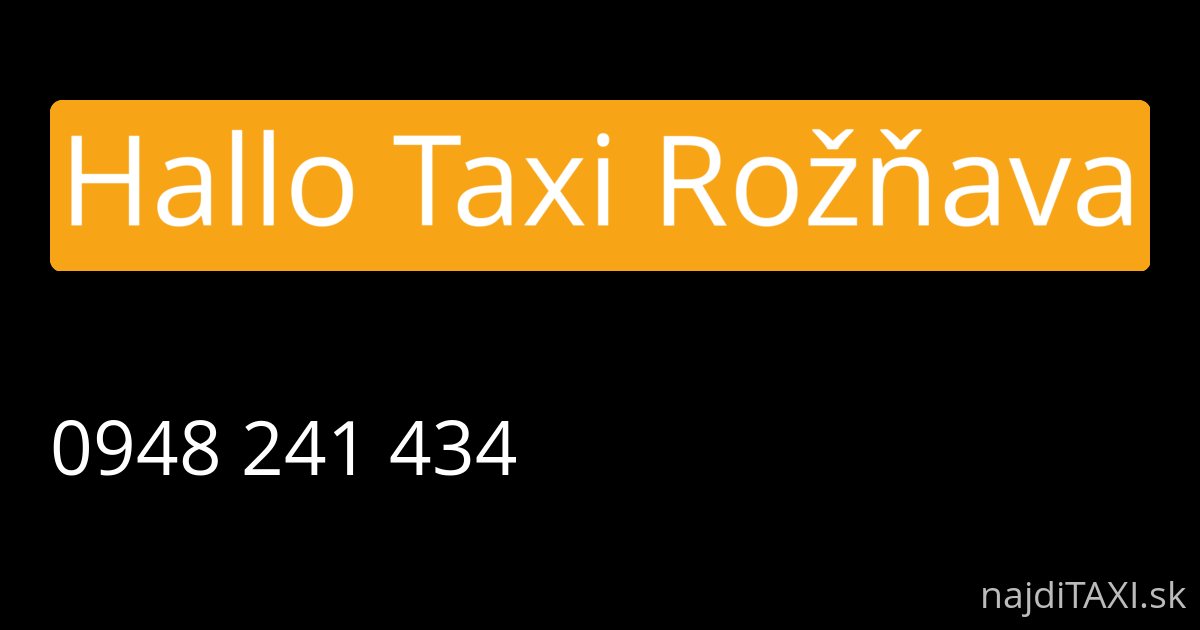 Hallo Taxi Rožňava (Rožňava)