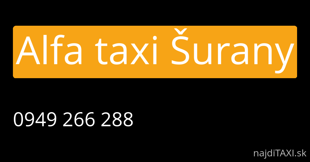 Alfa taxi Šurany (Šurany)