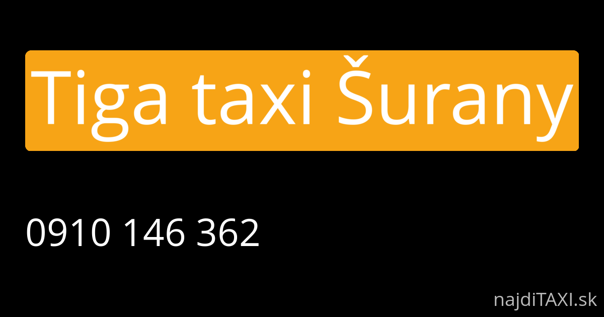 Tiga taxi Šurany (Šurany)