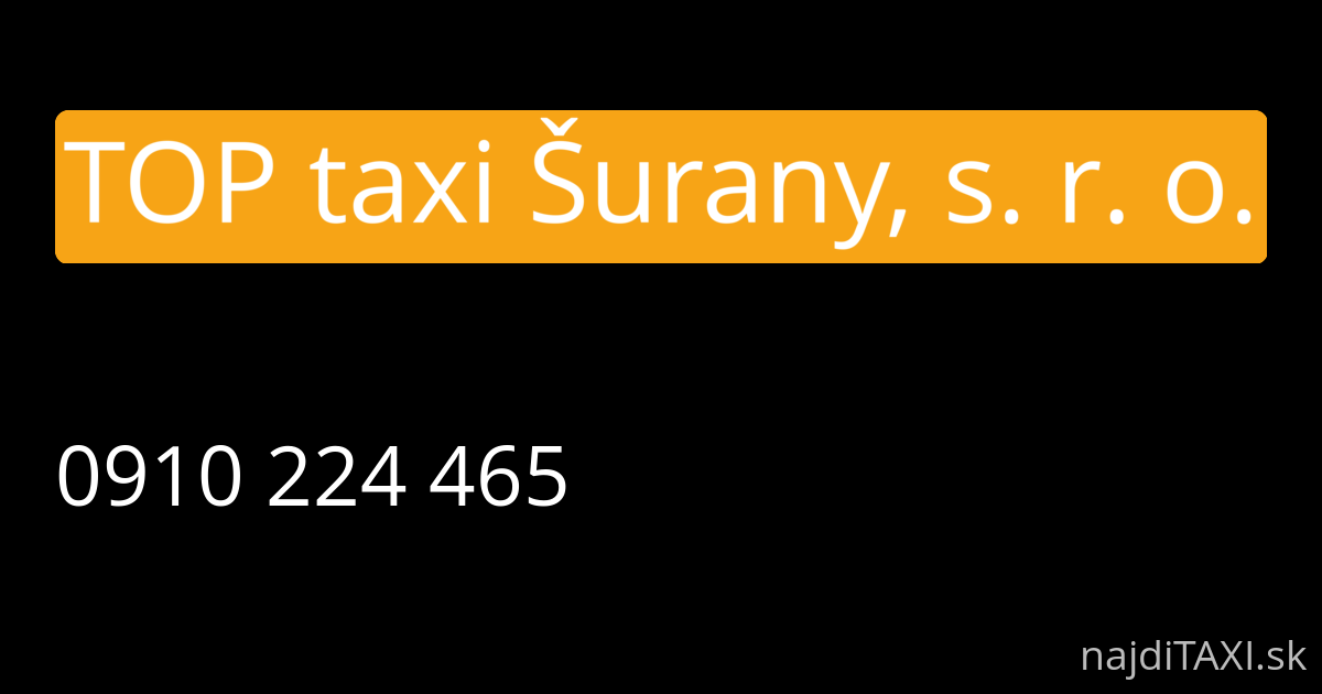 TOP taxi Šurany, s. r. o. (Šurany)