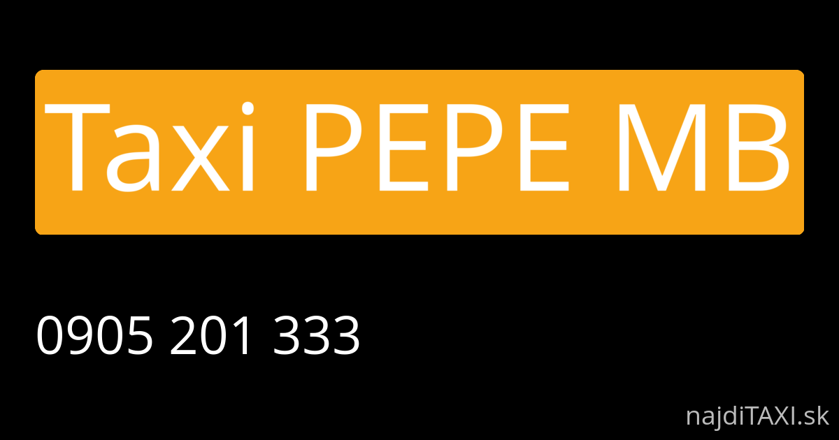 Taxi PEPE MB (Topoľčany)