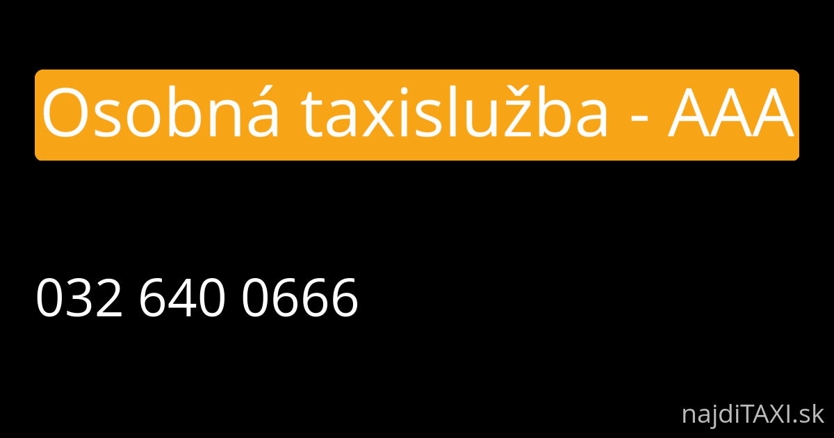 Osobná taxislužba - AAA (Trenčín)