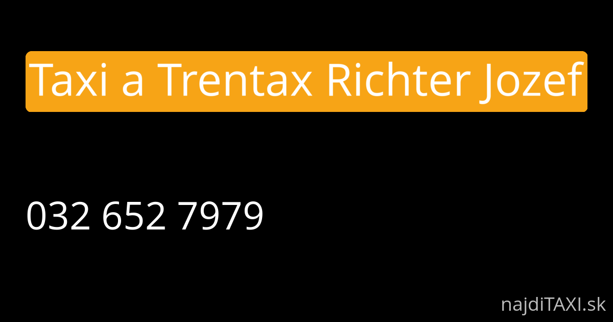 Taxi a Trentax Richter Jozef (Trenčín)