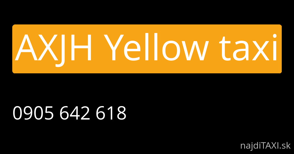AXJH Yellow taxi (Trenčín)