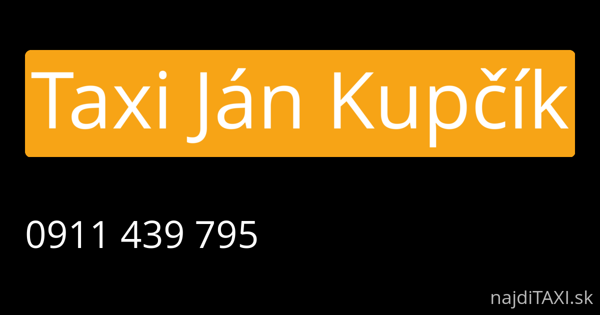 Taxi Ján Kupčík (Tvrdošín)