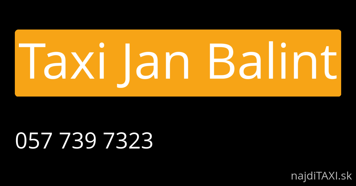 Taxi Jan Balint (Vranov nad Topľou)