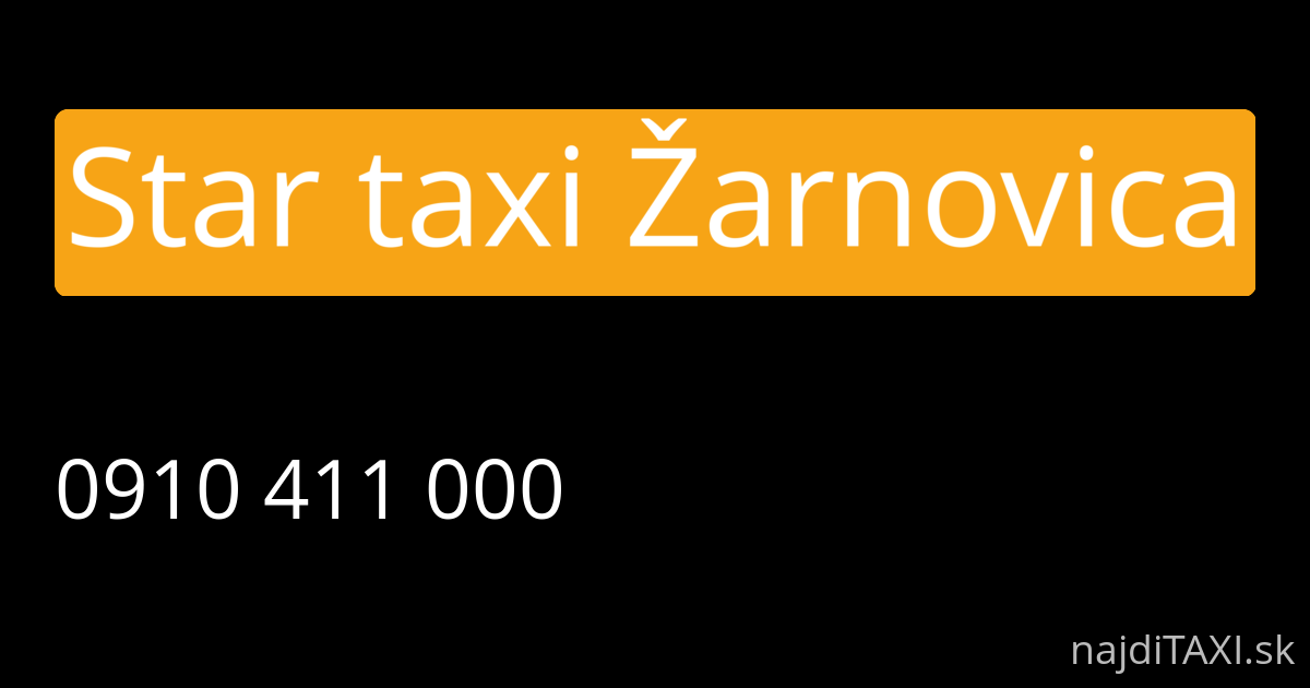 Star taxi Žarnovica (Žarnovica)